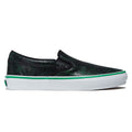 Vans Skate Slip-On Shoes - Cracked Leather Black/Green